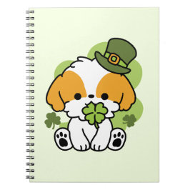 Clover Pup Love – St. Patrick's Day Hunddesign Anteckningsbok