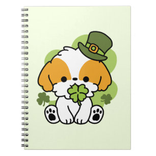 Clover Pup Love – St. Patrick's Day Hunddesign Anteckningsbok
