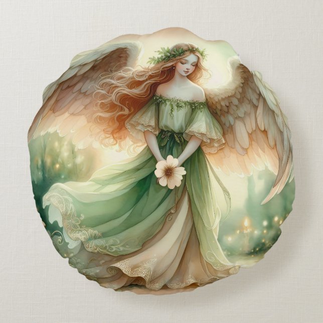 Clover Serenity Angel Rund Kudde (Baksidan)