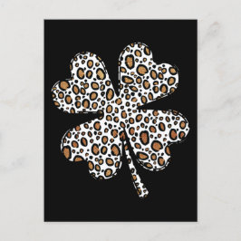 Clover Shamrock Leopard Spots St. Patrick's Day Vykort