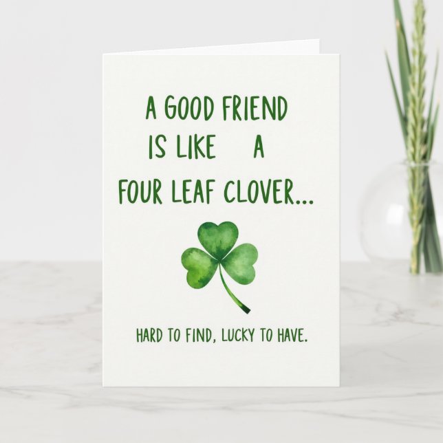 Clover Vän Lycklig Hitta Kort (Framsida)