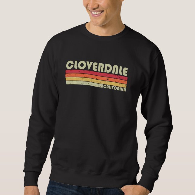 Cloverdale Ca California Funny City Root Ret Lång Ärmad Tröja (Framsida)