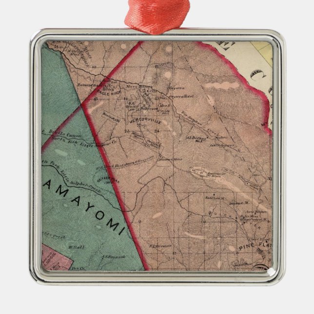 Cloverdale Washington, Mendocino Julgransprydnad Metall (Framsidan)