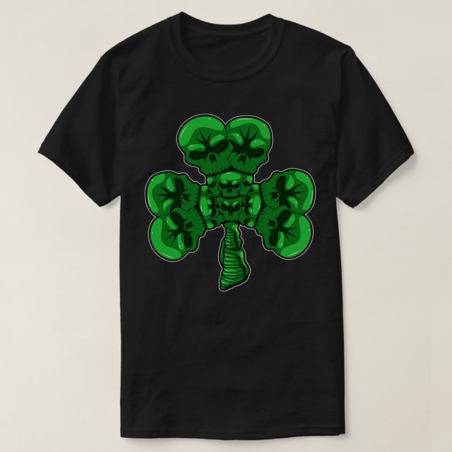 Cloverleaf Skull St T Shirt (Design framsida)
