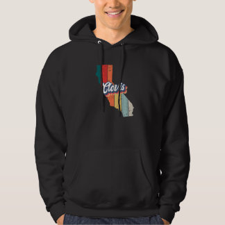 Clovis City Retro Vintage Hometown California Prem Hoodie