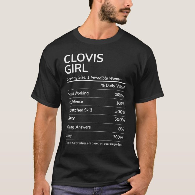 Clovis Girl Funny California Hometown T Shirt (Framsida)