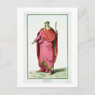 Clovis I (481-511) Kung i Salian Franks från Vykort