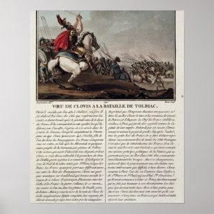 Clovis I (c.466-511) vid slaget vid Tolbiac, 496 Poster
