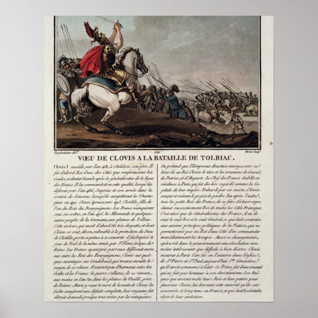 Clovis I (c.466-511) vid slaget vid Tolbiac, 496 Poster (Framsidan)
