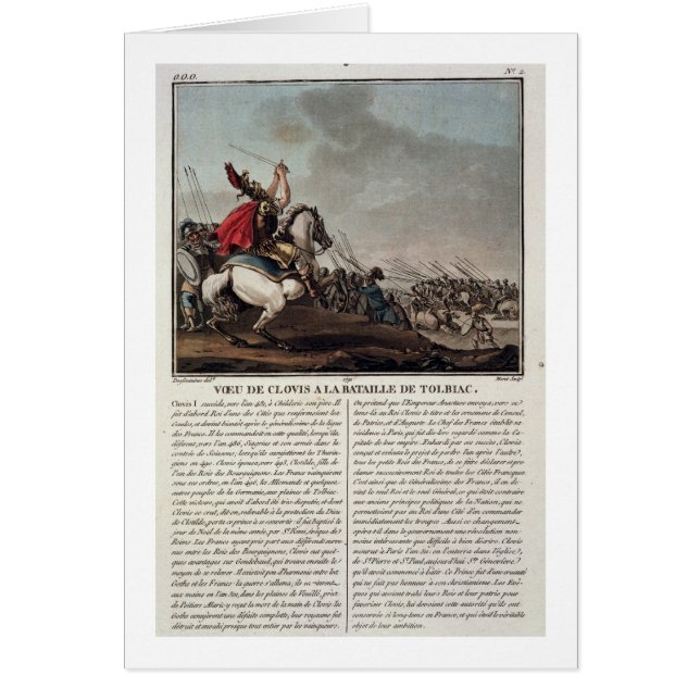 Clovis mig (c.466-511) på striden av Tolbiac, 496 Hälsningskort (Framsidan)