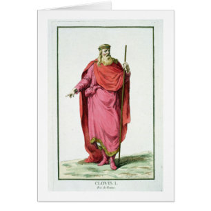 Clovis mig kung (för 481-511) av de Salian Hälsningskort