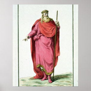 Clovis mig kung (för 481-511) av de Salian Poster
