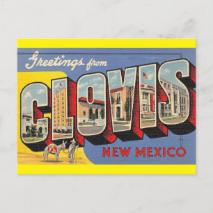 Clovis, New mexico Vintage Art Travel-vykort Vykort