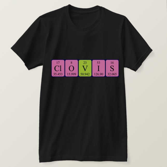 Clovis Periovis bord namn-skjorta Tee Shirt (Design framsida)