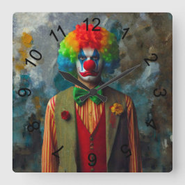 Clown 2 fyrkantig klocka