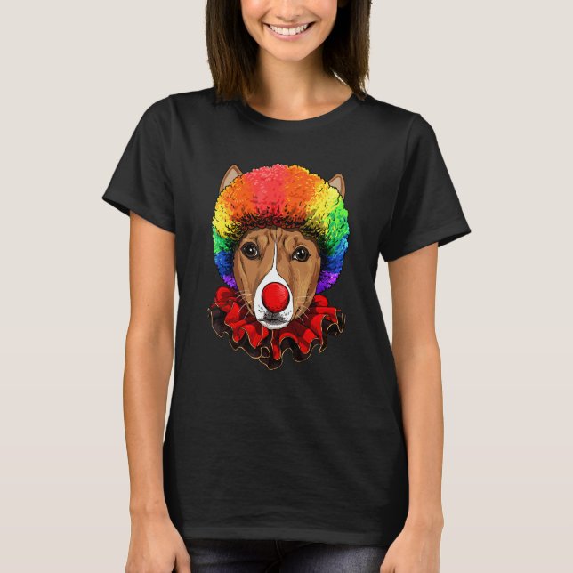 Clown afrikansk basenji karneval cirkus personal h t shirt (Framsida)