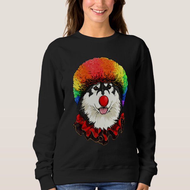 Clown Alaskan Malamute Carnival Circus Staff Husky T Shirt (Framsida)