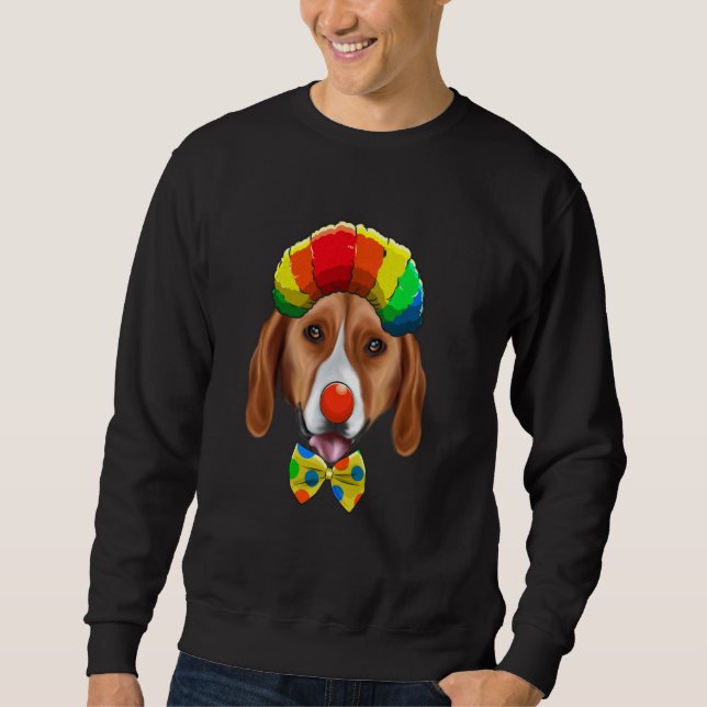 Clown American Foxhound Circus Hund Lång Ärmad Tröja (Framsida)