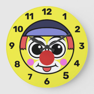 Clown Ansikte Emoji Stor Klocka