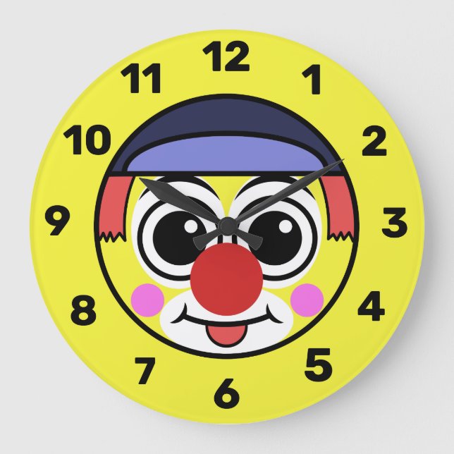 Clown Ansikte Emoji Stor Klocka (Framsida)