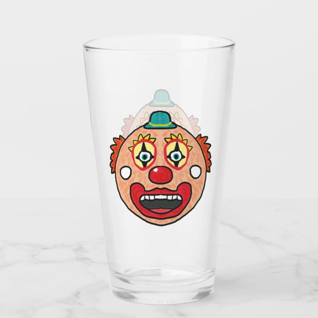 Clown Ansikte Glaskopp (Framsida)