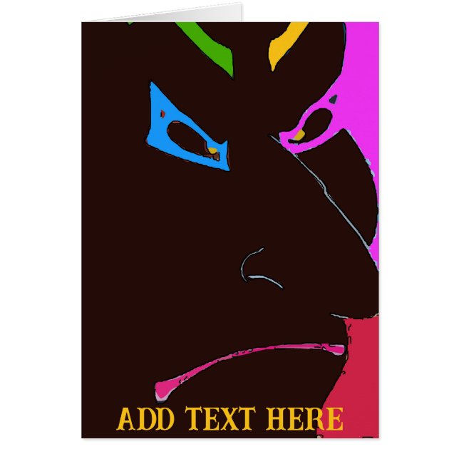 Clown Art Ansikte, lägg till text, Hälsningskort (Framsidan)