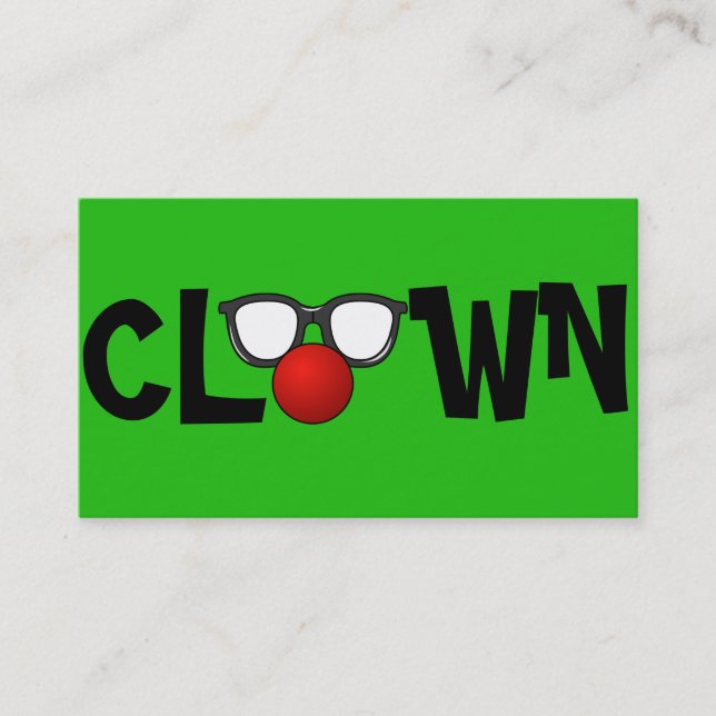 Clown Barnunderhållning Cirkus Namnskort Visitkort (Framsida)