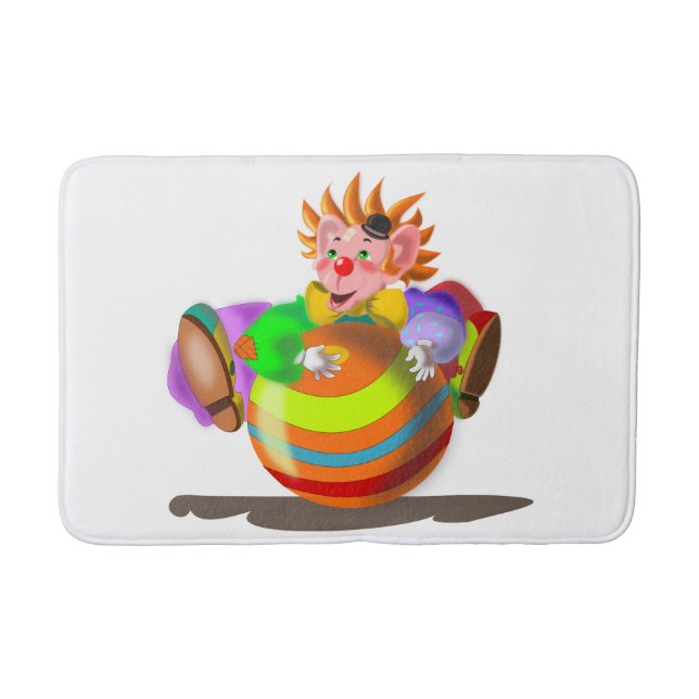 Clown Bath Mat Lycklig Circus - Anpassningsbar Fär Badrumsmatta (Framsidan)