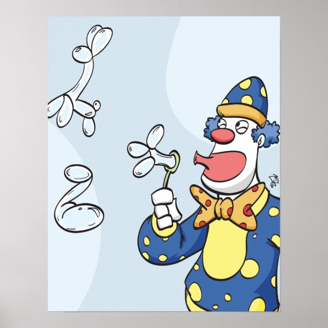 Clown Blowing Bubbles Poster (Framsidan)
