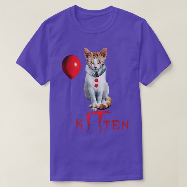Clown Cat Kitten Halloween  T Shirt (Design framsida)
