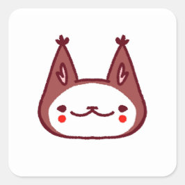 Clown Cat Sticker Fyrkantigt Klistermärke