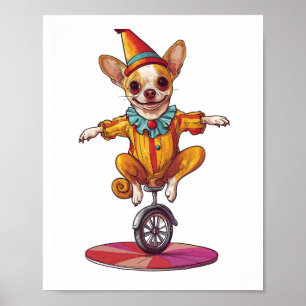 Clown Chihuahua � Rolig cirkus hund Poster