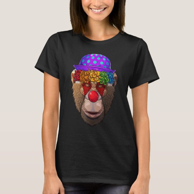 Clown Chimpanzanicus Circus Carnival Costume Theme T Shirt (Framsida)