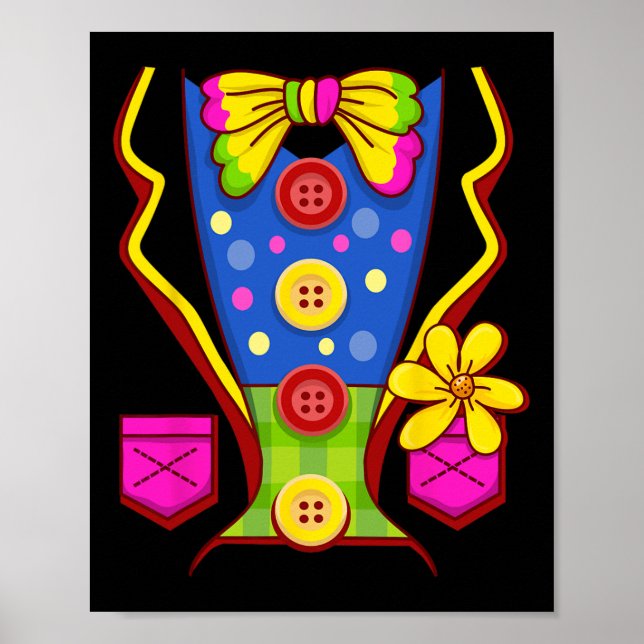 Clown Costume För barn Manar Women- Halloween Outf Poster (Framsidan)