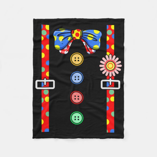 Clown Costume Halloween Fleecefilt (Framsidan)