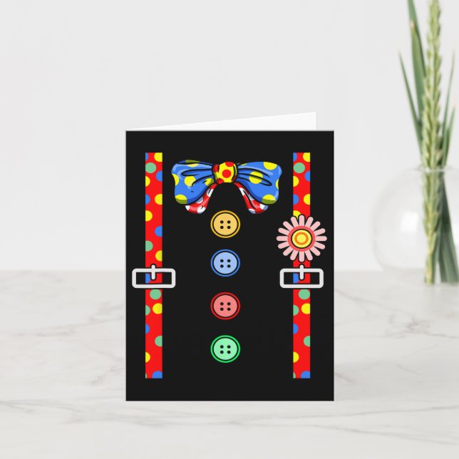 Clown Costume Halloween Kort (Framsida)