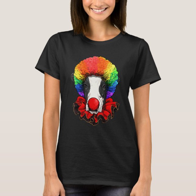 Clown Cow Carnival Circus Staff Farm Animal Cow  F T Shirt (Framsida)