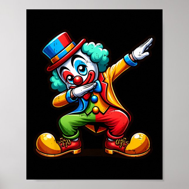 Clown Dabbing Funny Dancing Dab Boys Girls Kids Poster (Framsidan)
