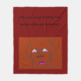 Clown-Faced Dog Cartoon Sketch Fleecefilt