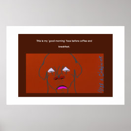 Clown-Faced Dog Cartoon Sketch Poster