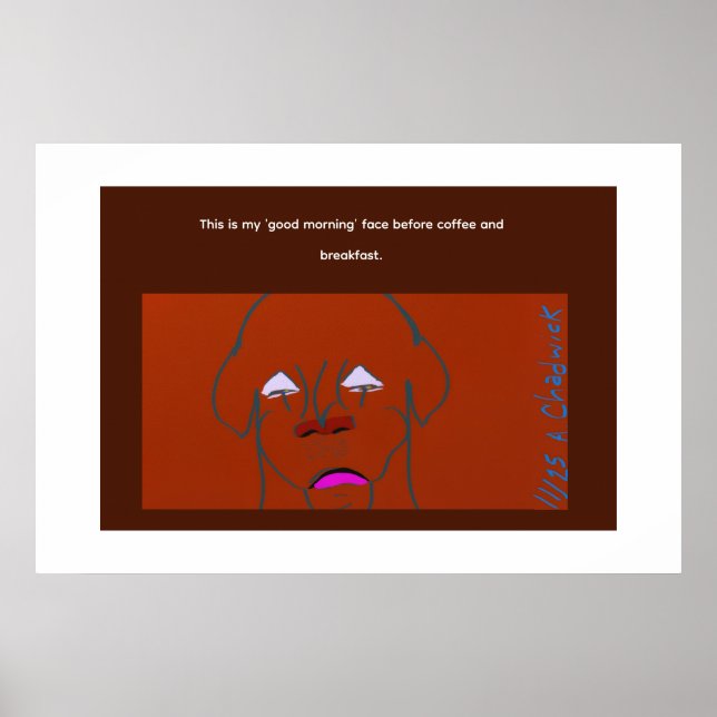 Clown-Faced Dog Cartoon Sketch Poster (Framsidan)