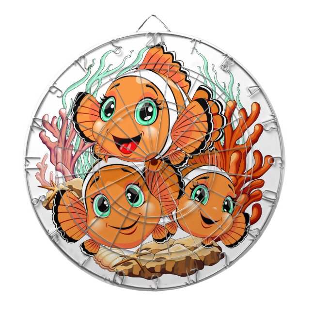 Clown fish Cartoon cute Family Underwater Darttavla (Framsidan)