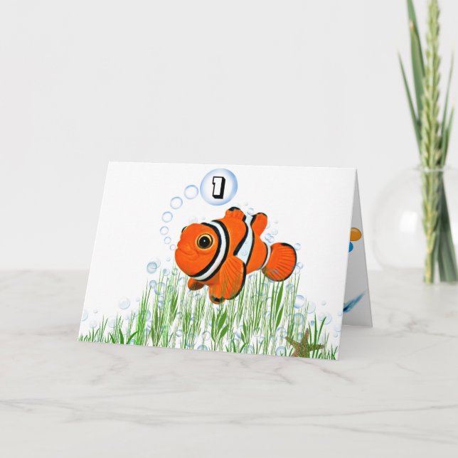 Clown Fish för barn födelsedag Kort (Framsida)