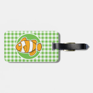 Clown Fish; Grönt Gingham Bagagebricka