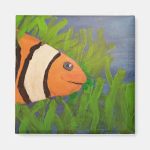 clown fish in vatten scen målarmnet magnet