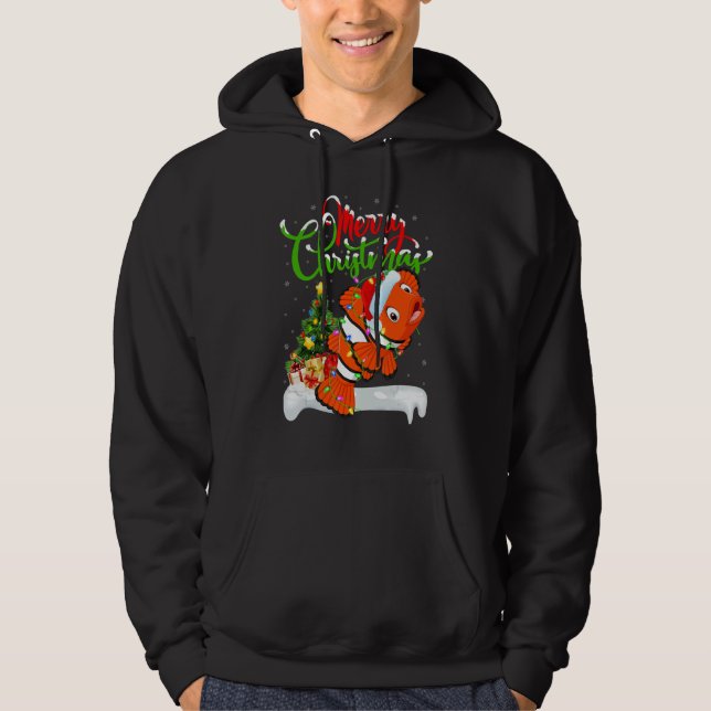 Clown Fish   Xmas Decorations Santa Clown Fish Chr Hoodie (Framsida)