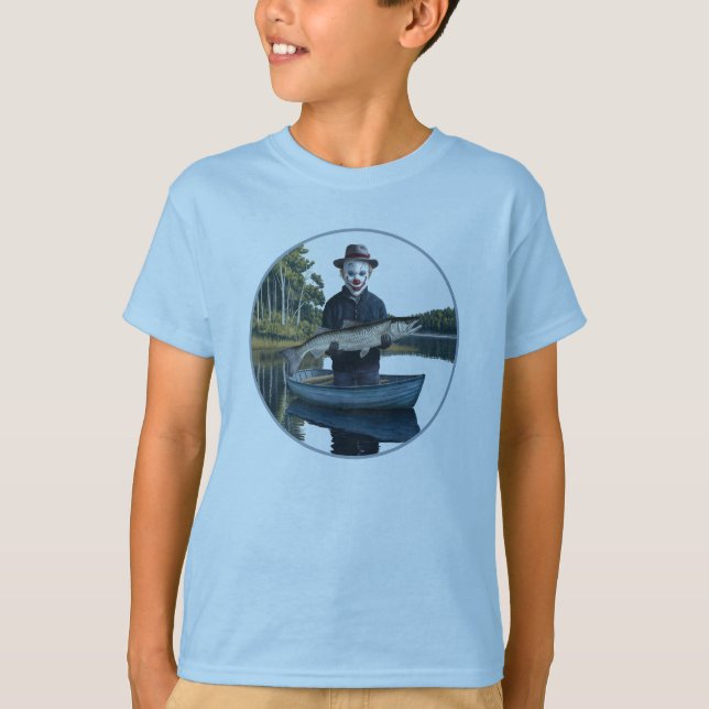 Clown Fisherman Fishing Funny Halloween T Shirt (Framsida)