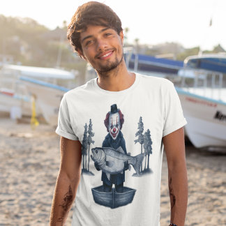 Clown Fisherman Fishing Funny Halloween T Shirt