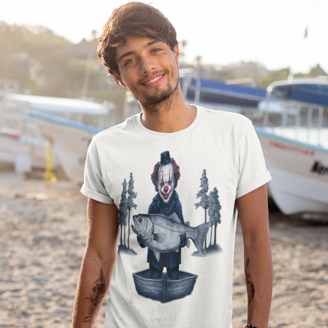 Clown Fisherman Fishing Funny Halloween T Shirt (Skapare uppladdad)
