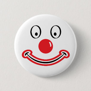 Clown gezicht träffade rode neus. Clownsgezicht Knapp